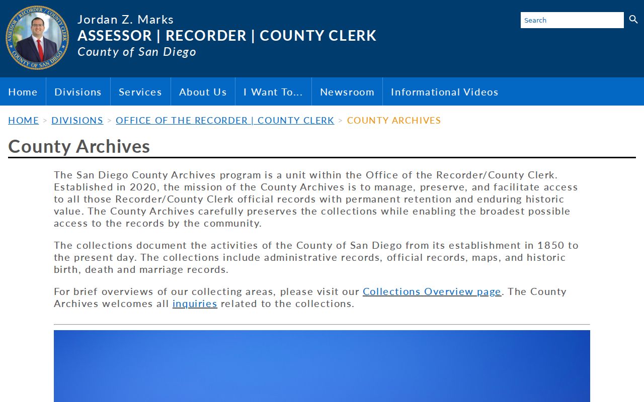 Poway previous residents research view of County Archives house-history holdings